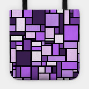 Purple Square and Rectangle Geometric Patterns - Disco Vibes Tote