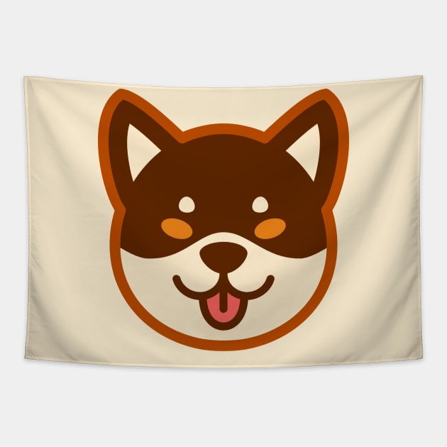 Brown Shiba: Eyes open tongue Tapestry by Red Wolf