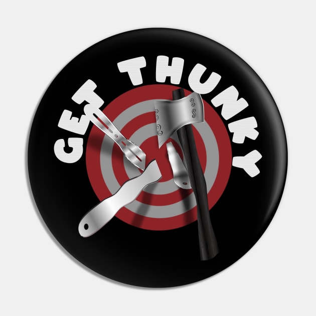 Get Thunky - Axe and Knife Throwing Target Pin by geodesyn