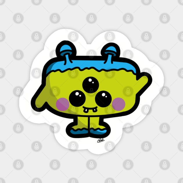 Cute Kawaii Monster Alien Magnet by CyndiCarlson