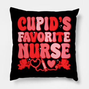 Cupids Favorite Nurse Groovy Valentines Day Pillow