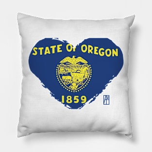 U.S. State - I Love Oregon - Oregon Flag Pillow