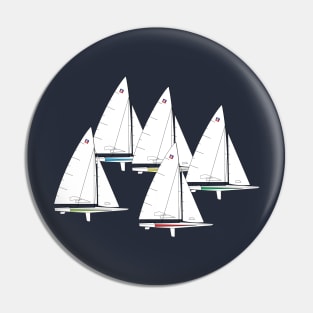 E Scow Sailboats Racing Pin