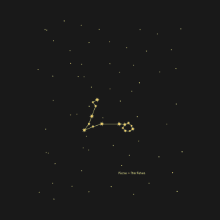 Pisces Constellation. Gold T-Shirt