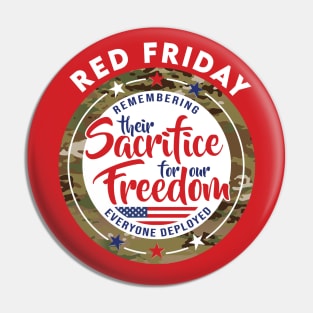 Red Friday Deployed Military Pin