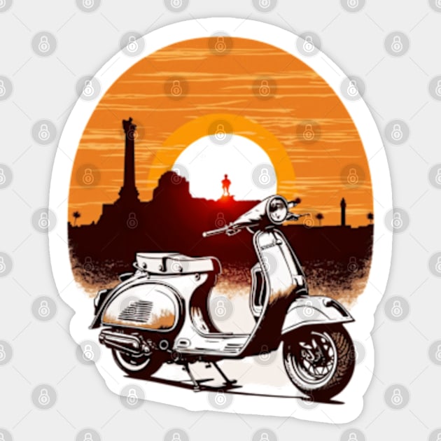 Vespa Sunset Design - Original Artwork