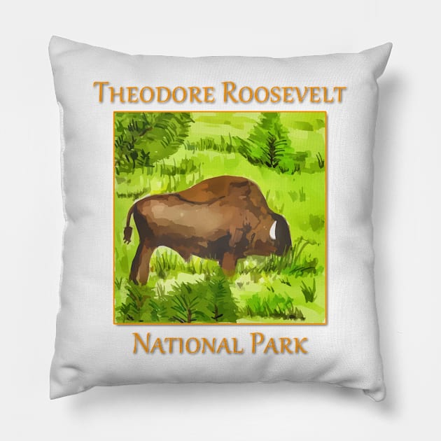 Theodore Roosevelt National Park Pillow by WelshDesigns