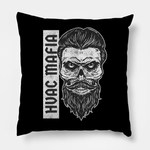 HVAC Mafia - Skull Pillow by CutlerRidge