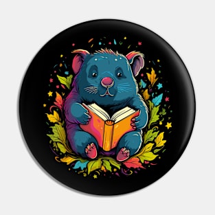 Wombat Reads Book Pin