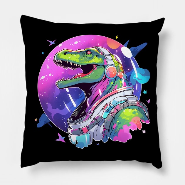 space dino Pillow by piratesnow