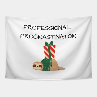 Professional Procrastinator Lazy Christmas Sloth Tapestry