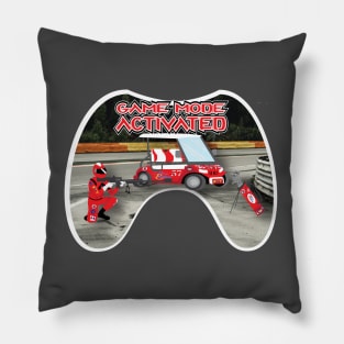 Red Race track Game Mode Activated White Trim Pillow