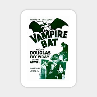 The Vampire Bat (1933) Black and White Poster Magnet