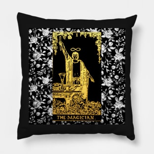 Floral Tarot Print - The Magician Pillow