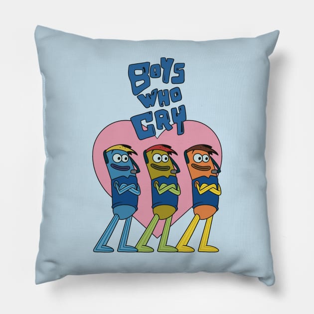 Boys Who Cry Band Pillow by daniasdesigns