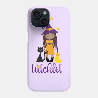 Witch Gift Black Cat and Broomstick Witchy Friendly Witch Design Phone Case