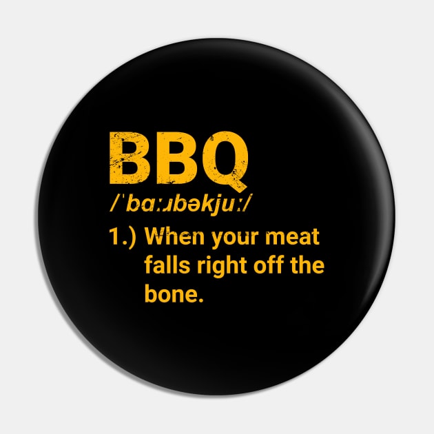 BBQ Definition Gift For Barbecue and Smoker Grilling Master Pin by tobzz