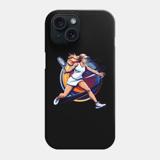 Beautiful woman playing tennis Phone Case