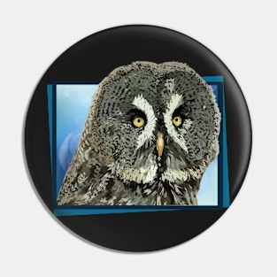 Gray owl Pin