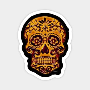 Amber Sugar Skull Magnet