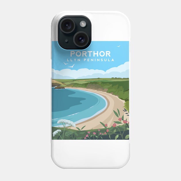 Porthor / Whistling Sands in Llyn Peninsula - North Wales Phone Case by typelab