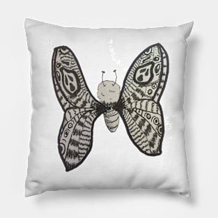 Black and White Moth Pillow