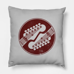 Electric Guitar Headstock Circle Light Theme Pillow