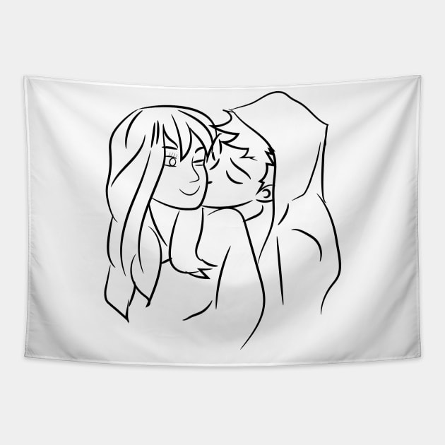 The Cute Couple Tapestry by Heartfeltarts