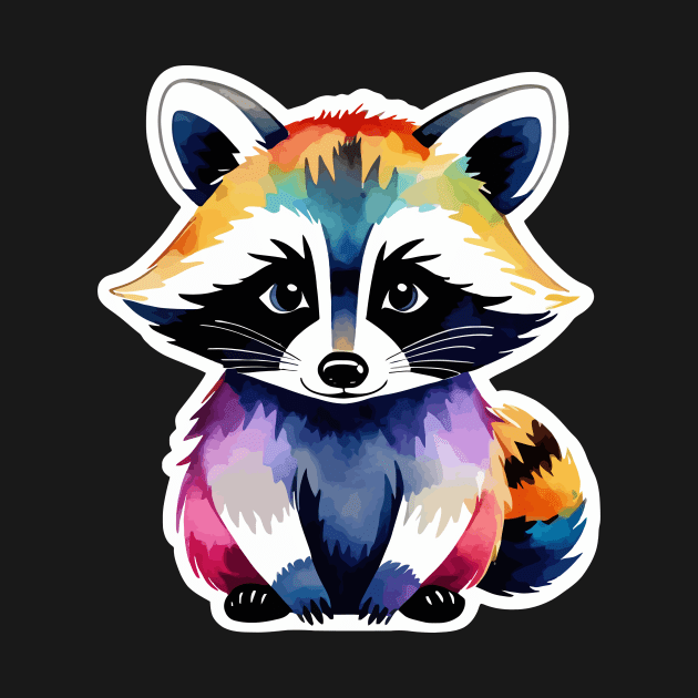 Raccoon Watercolor by FluffigerSchuh