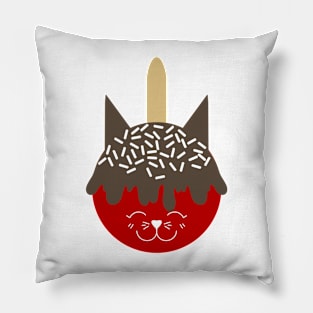 Candy Apple Cat Pillow