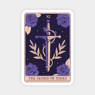 Spooky Tarot Card: The Sword of Roses Magnet