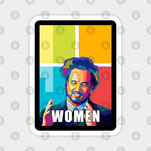 WOMEN Meme Wpap Pop Art Magnet by SiksisArt