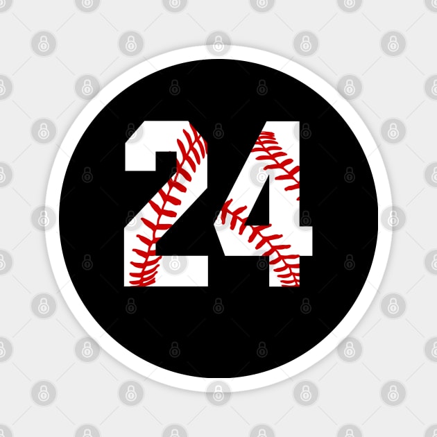 TeeCreations Baseball Number 24 #24 Baseball Shirt Jersey Favorite Player Biggest Fan Sticker