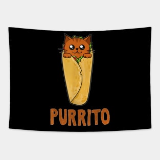 Funny Purrito Cat Pun  Mexican Burrito Food Purr Gift Tapestry