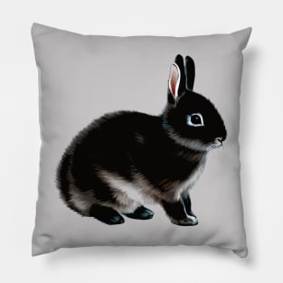 Black Otter Netherland Dwarf Rabbit Bunny Pillow