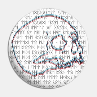 Marcus Aurelius Quote in Runic - 3D Skull Pin