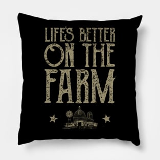 Life's Better On The Farm, Vintage/Retro Design Pillow