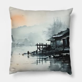 ink painting Pillow