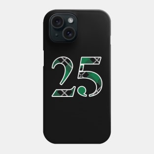 25 Sports Jersey Number Green Black Flannel Phone Case