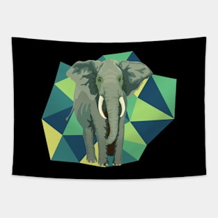 Elephant with geometric background Tapestry