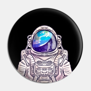 Astronaut Earth Reflex Pin