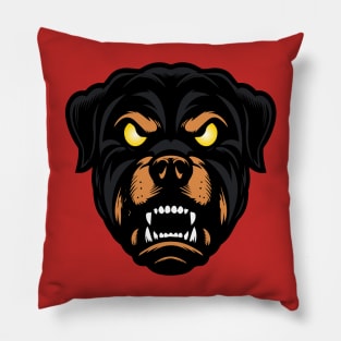 Rottweiler dog head, pets, logo, Pillow