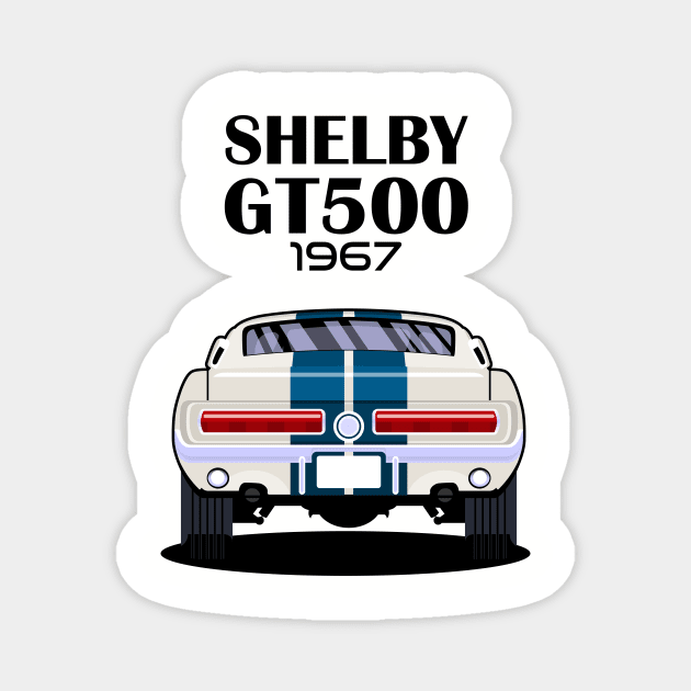 Shelby GT500 1967 American Classic Cars Magnet by masjestudio