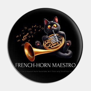 Funny Cat Playing French Horn French Horn Maestro Pin