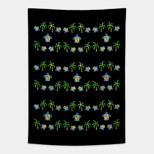 TROPICAL Sea Turtle Love - Cute Turtle Art Tapestry