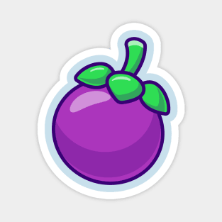 Mangosteen Fruit Cartoon Magnet