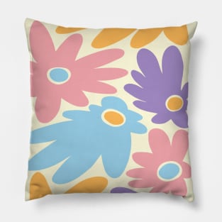 Cute colorful flowers, Floral art, Groovy abstract flowers, Cottagecore, Flower market Pillow