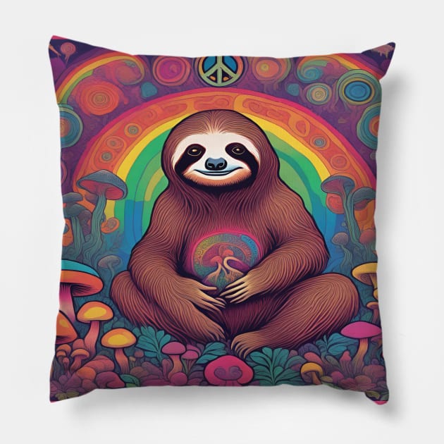 Sloths for Peace Pillow by drumweaver