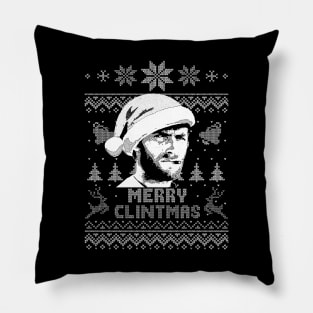 Clint Eastwood Merry Christmas - White Pillow