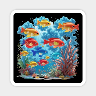 colorful fish in the sea Magnet